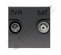 Розетка TV-R-SAT оконечная с накладкой, серия Zenit, цвет антрацит (арт. N2251.7 AN)
