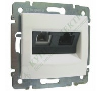 Valena Розетка телефон/компьютер RJ11/RJ45 UTP, категория 5е, цвет: Белый (арт. 770080)