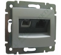 Valena Розетка телефон/компьютер RJ11/RJ45 UTP, категория 5е, цвет: Алюминий (арт. 770280)