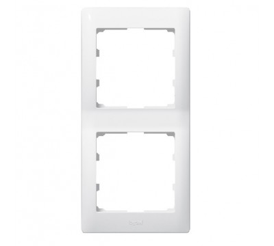 Рамка 2 поста вертикальная, цвет: White (арт. 771006)