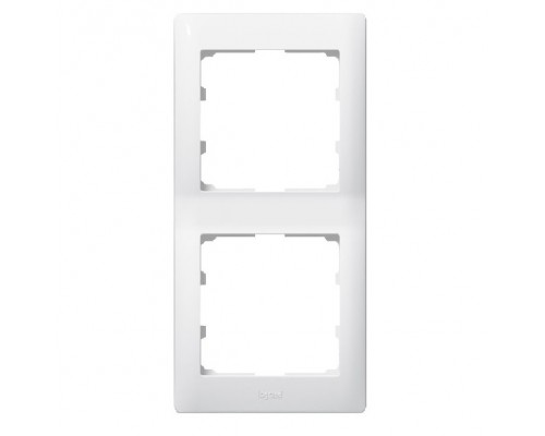 Рамка 2 поста вертикальная, цвет: White (арт. 771006)