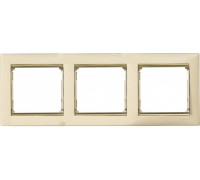 Рамка Valena 3 поста (арт. 774153), цвет: Слоновая кость/Золотой штрих
