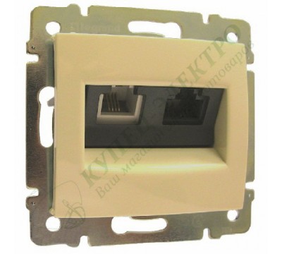 Valena Розетка телефон/компьютер RJ11/RJ45 UTP, категория 5е, цвет: Слоновая кость (арт. 774180)