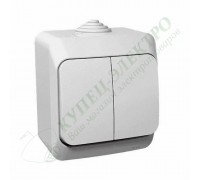 Переключатель накладной одноклавишный влагозащитный IP44 "Этюд" (сх.6), цвет: Белый, (арт. BA10-046B)