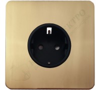 Розетка с заземлением и шторкамии16А-250В, серия Excellent, цвет Матовая латунь