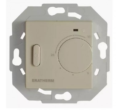 Аналоговый терморегулятор ERATHERM GV245 с выносным датчиком пола для серии ABB Basic55, цвет: Слоновая кость