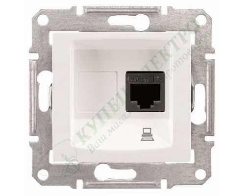 Розетка компьютерная (RJ45) 5e, неэкранированная UTP, цвет белый, (арт.SDN4300121)