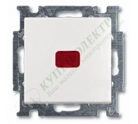 Basic 55 Переключатель с N-клеммой с подсветкой в сборе с лицевой панелью, цвет: Альпийский белый (2006/6 UCK-94-507)