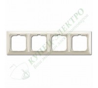 Basic 55 Рамка с декоративной накладкой, 4 поста, цвет: Слоновая кость (1725-0-1487)