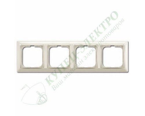 Basic 55 Рамка с декоративной накладкой, 4 поста, цвет: Слоновая кость (1725-0-1487)
