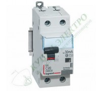 Дифференциальный автоматический выключатель DX3 1П+Н C20А 30MA-AC (арт. 411003)