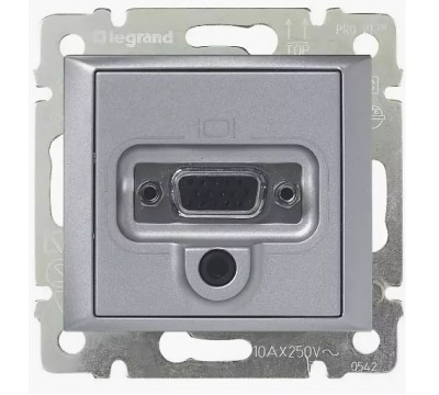 Valena Розетка HD15+Jack 3.5, цвет: Алюминий (арт. 770282)
