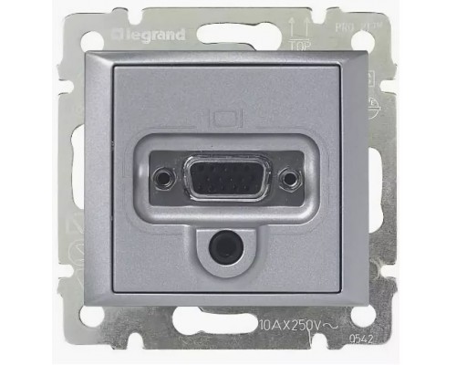 Valena Розетка HD15+Jack 3.5, цвет: Алюминий (арт. 770282)