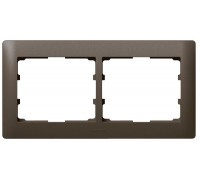 Рамка 2 поста горизонтальная, цвет: Dark Bronze (арт. 771202)