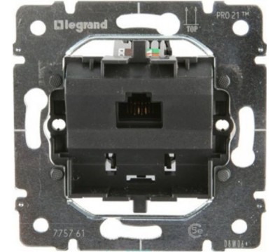 Розетка компьютерная (информационная) на 1 выход RJ45 Кат.5Е UTP, монтаж на винтах (арт. 775761)