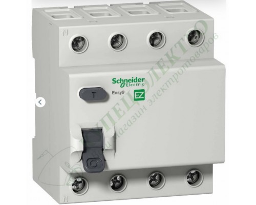 Дифференциальный выключатель (УЗО) Easy9 4П 40А 100мА AC 230В (арт. EZ9R54440)