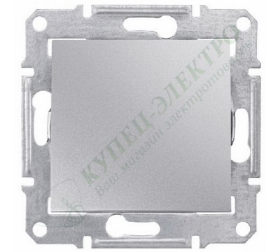 Выключатель одноклавишный IP44, цвет алюминий, (арт.SDN0100360)