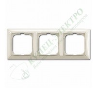 Basic 55 Рамка с декоративной накладкой, 3 поста, цвет: Слоновая кость (1725-0-1486)