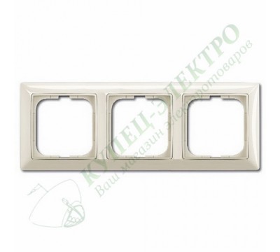 Basic 55 Рамка с декоративной накладкой, 3 поста, цвет: Слоновая кость (1725-0-1486)