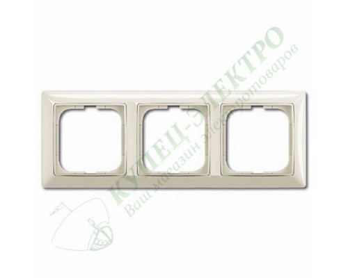 Basic 55 Рамка с декоративной накладкой, 3 поста, цвет: Слоновая кость (1725-0-1486)