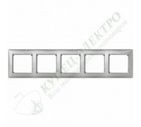 Рамка Valena 5 постов (арт. 770355), цвет: Алюминий/Серебряный штрих