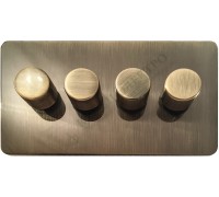 Светорегулятор четырёхклавишный проходной 250В. 500Вт LED 100Вт, серия Excellent, цвет Античная латунь