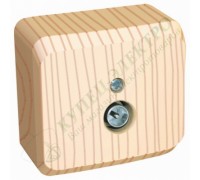 Розетка накладная телевизионная T)V 0,7D)B "Этюд", цвет: Сосна, (арт. T)VA-002D)