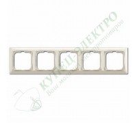 Basic 55 Рамка с декоративной накладкой, 5 постов, цвет: Слоновая кость (1725-0-1488)