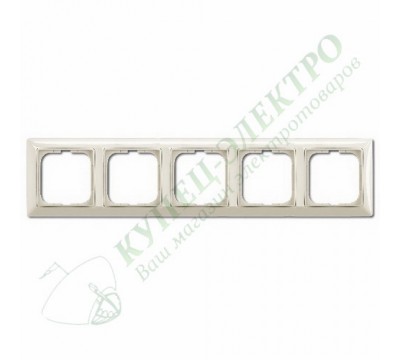 Basic 55 Рамка с декоративной накладкой, 5 постов, цвет: Слоновая кость (1725-0-1488)