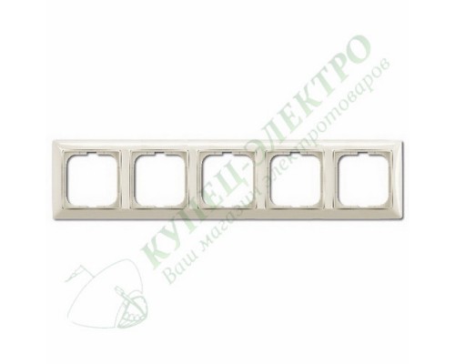 Basic 55 Рамка с декоративной накладкой, 5 постов, цвет: Слоновая кость (1725-0-1488)