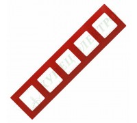 Рамка 5 постов, цвет красный