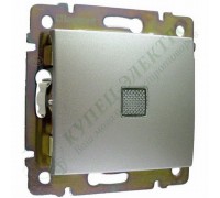 Valena Выключатель 1-клавишный с подсветкой, 10A, цвет: Алюминий (арт. 770110)