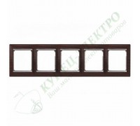 Рамка Valena 5 постов (арт. 770375), цвет: Тёмное дерево/Серебряный штрих