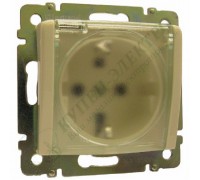 Valena Розетка силовая 2К+З со шторками, 16А, 250V, IP44, цвет: Слоновая кость (арт. 774120)