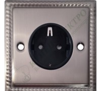 Розетка с заземлением и шторками 16А-250В, серия Grant, цвет Матовая сталь