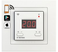 Терморегулятор Terneo ax unic с выносным датчиком температуры Wi-Fi и рамкой серии Unica, цвет белый
