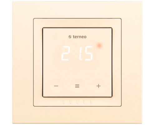 Сенсорный терморегулятор Terneo s unic с рамкой серии Unica производства Schneider Electric, цвет слоновая кость