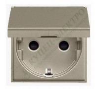 Розетка SCHUKO с заземлением, с крышкой, со шторками, 16А / 250В, серия Zenit, цвет шампань (арт. N2288.1 CV)