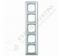 Basic 55 Рамка с декоративной накладкой, 5 постов, цвет: Альпийский белый (1725-0-1483)