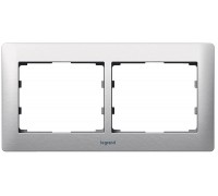 Рамка 2 поста горизонтальная, цвет: Metel Brushed Aluminium (арт. 771952)