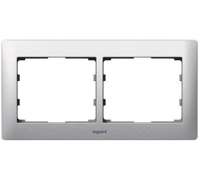 Рамка 2 поста горизонтальная, цвет: Metel Brushed Aluminium (арт. 771952)