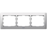 Рамка 3 поста горизонтальная, цвет: Metel Brushed Aluminium (арт. 771953)