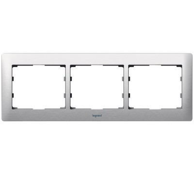 Рамка 3 поста горизонтальная, цвет: Metel Brushed Aluminium (арт. 771953)