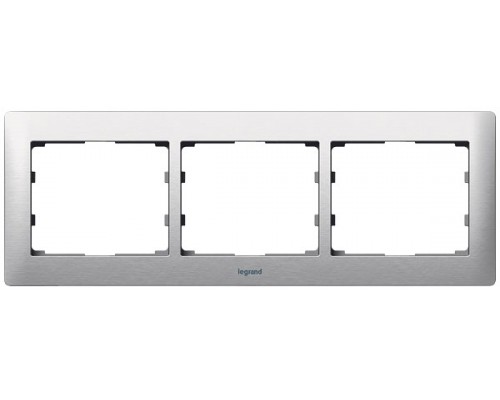 Рамка 3 поста горизонтальная, цвет: Metel Brushed Aluminium (арт. 771953)