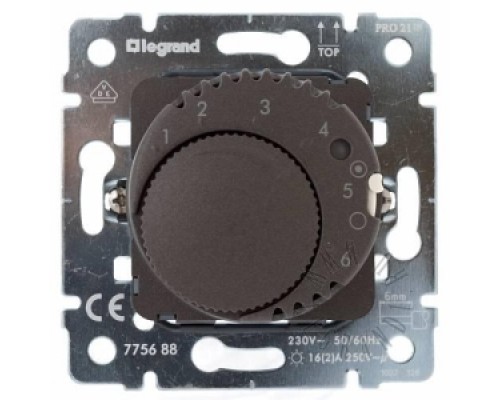 Термостат для тёплого пола со светодиодом LED, 16А, НО контакт, с лицевой панелью, цвет: Dark Bronze (арт. 775688)