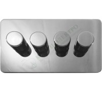 Светорегулятор четырёхклавишный проходной 250В. 500Вт LED 100Вт, серия Excellent, цвет Полированая сталь