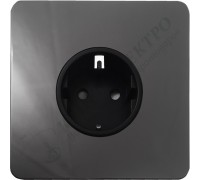 Розетка с заземлением и шторкамии16А-250В, серия Excellent, цвет Черный никель