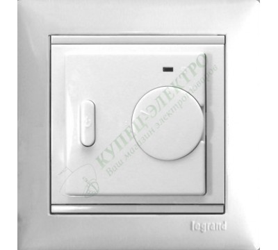 Аналоговый терморегулятор ERATHERM GV245 с выносным датчиком пола для серии Legrand Valena, цвет: Белый