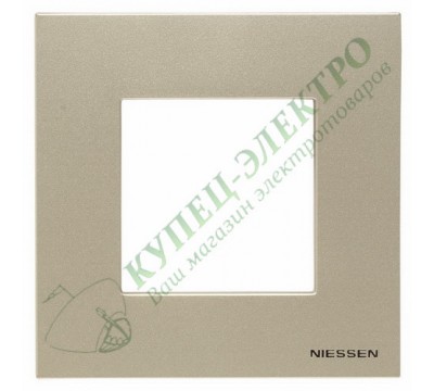 Рамка 1-постовая, 2-модульная, серия Zenit, цвет шампань (арт. N2271 CV)