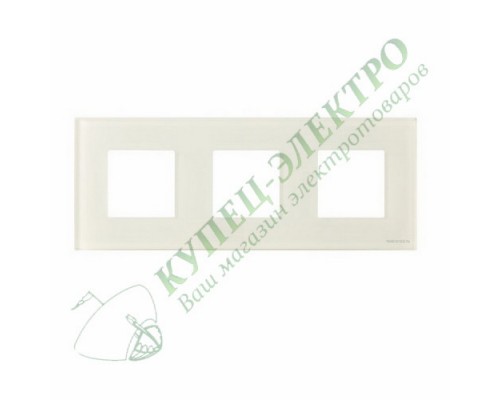 Рамка 3-постовая, серия Zenit, стекло белое (арт. N2273 CB)